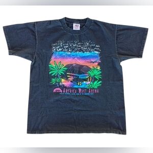 Vintage 1992 America West Arena Phoenix Graphic Tee Oneita USA Made L Single